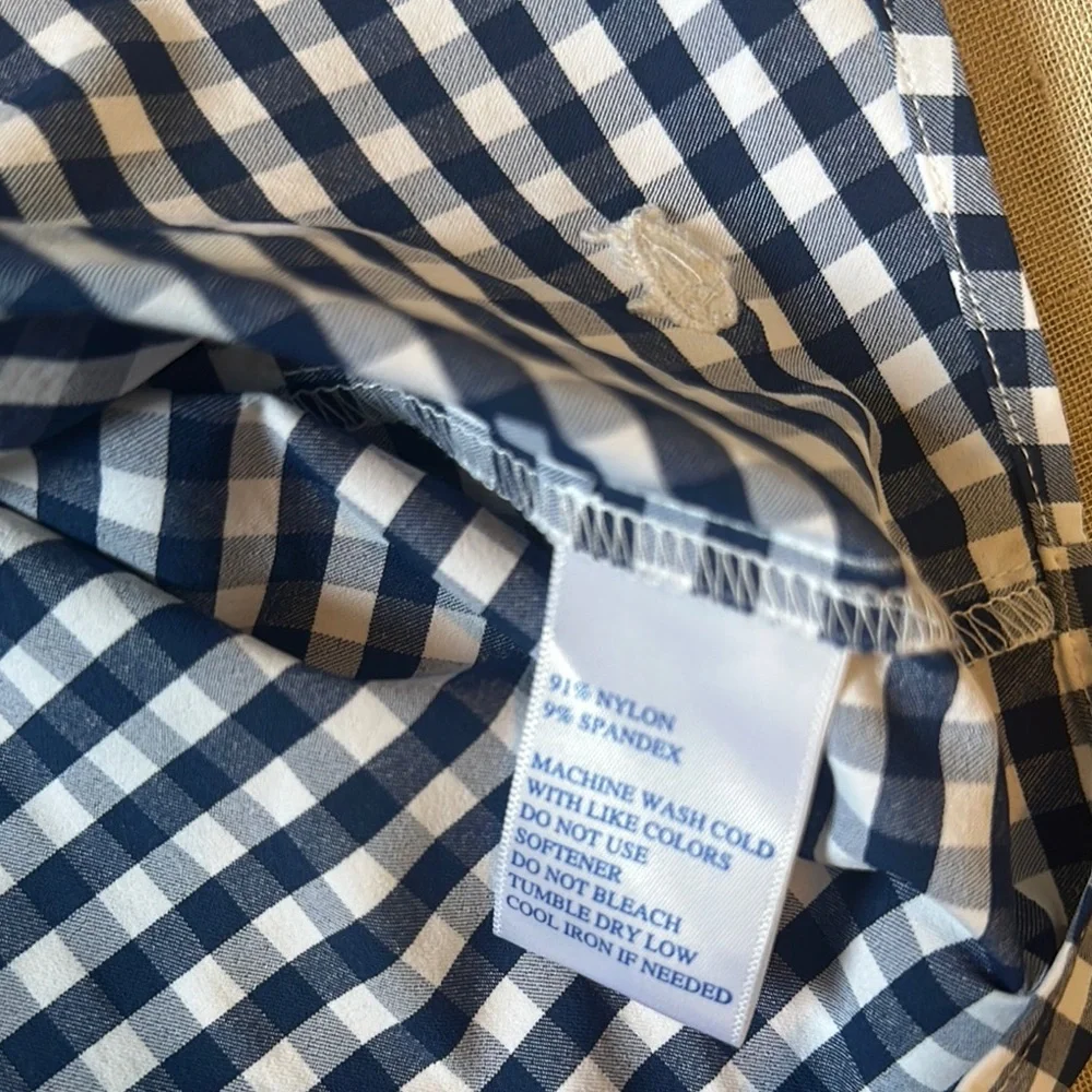 Southern Tide Navy and White Checkered Women's Top - Picture 6 of 7